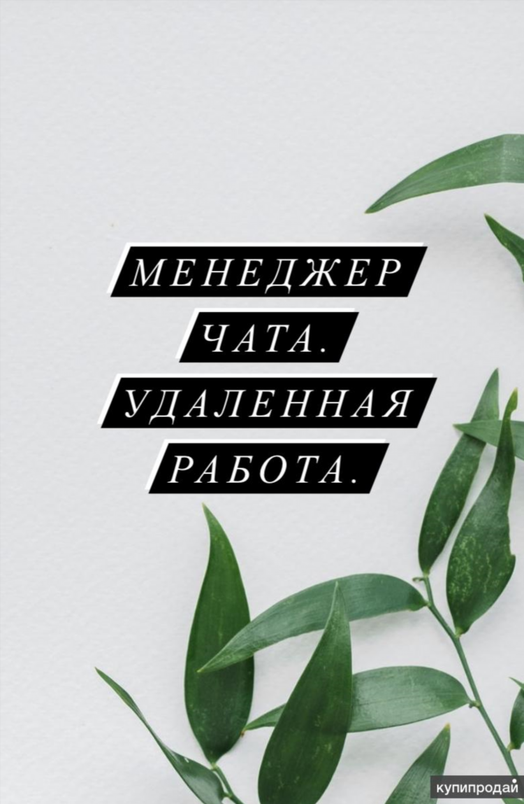 Работа удаленная в чатах